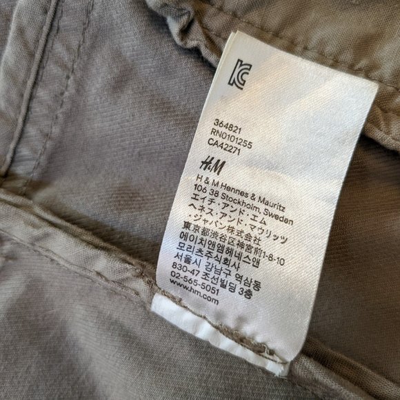 H&M Double Breasted Tan Khaki Field Jacket Utility Jacket Size Small - Picture 10 of 12